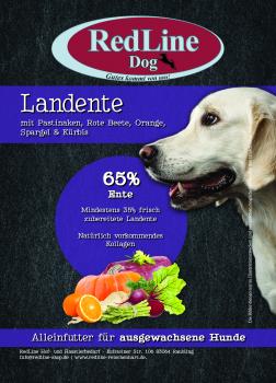 RedLine Dog 65 Adult Landente mit Pastinaken, Rote Beete, Orange, Spargel & Kürbis getreidefrei 6 kg